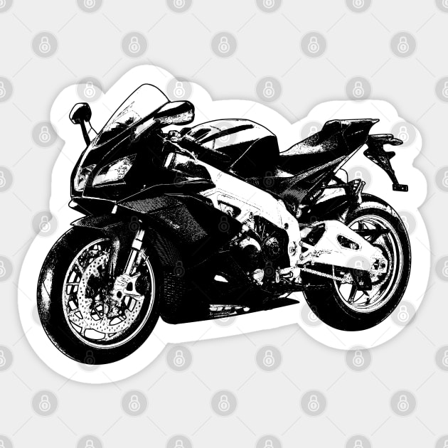 RSV4 RR Bike Sketch Art Sticker by KAM Std